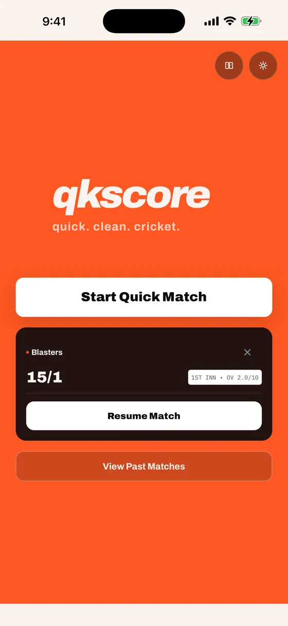Home Screen with Resume Match, light mode