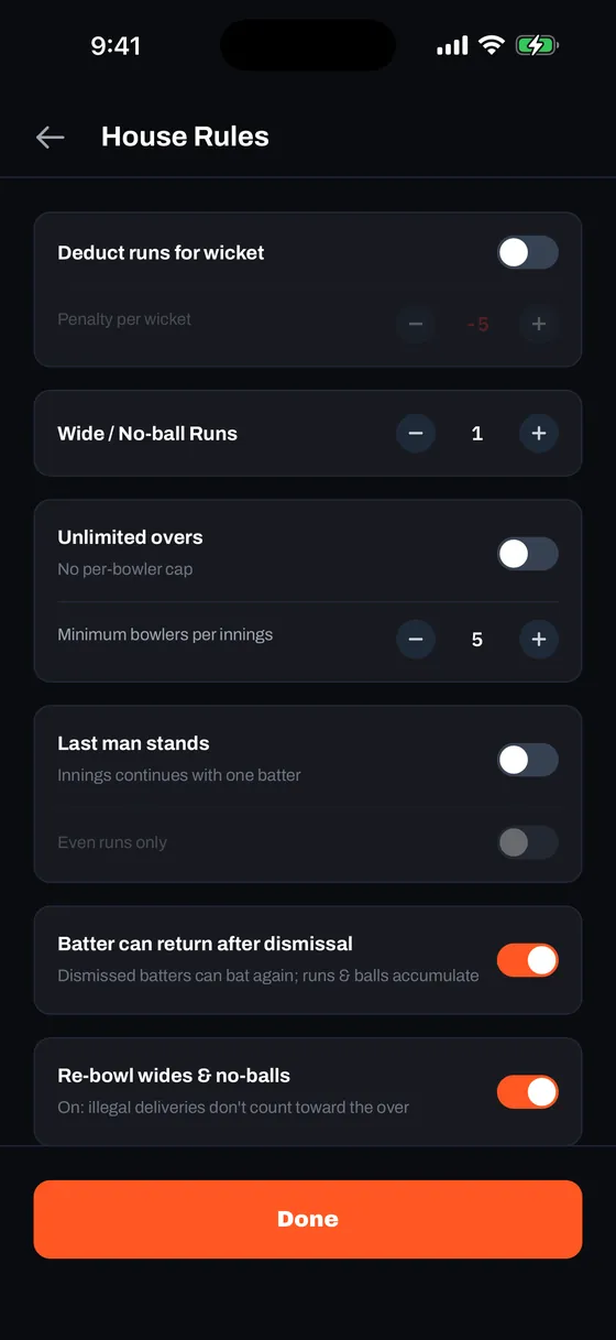 House Rules, dark mode