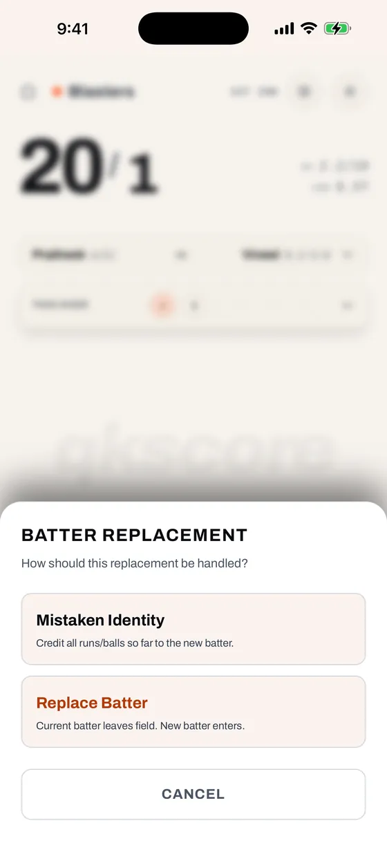 Batter Replacement Handling Dialog, light mode